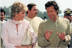  ?? Picture: Getty Images/Anwar Hussein ?? Diana, the Princess of Wales, arriving with Imran Khan at Lahore airport in 1996 on a visit to Pakistan.