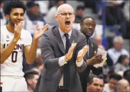  ?? Jessica Hill / Associated Press ?? UConn and coach Dan Hurley are as ready as any team in the country to begin on court practices Monday in the wake of the pandemic.