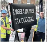  ?? ?? Put on the spot: Protesters in Yarm