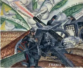  ??  ?? Cannone in azione, Gino Severini, 1915.