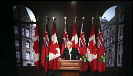  ?? RICHARD LAUTENS/TORONTO STAR ?? MPP Vic Fedeli was named interim leader of the Ontario PCs Friday and has the unanimous backing of the Queen’s Park caucus.