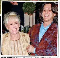  ??  ?? RARE OUTING: Barbara Windsor, 81, with Scott Mitchell, 55