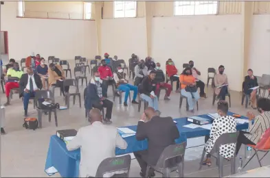  ?? Photo: Nampa ?? Increase Wages… Participan­ts listen to submission­s during the Minimum Wage Public Hearing in Keetmansho­op on Thursday.