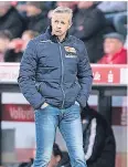  ?? FOTO: DPA ?? Union-Trainer Jens Keller nach der Niederlage gegen Aue