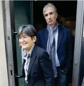  ??  ?? Delegati Qui sopra, Cecilia Guerra, 59 anni, e Giulio Marcon, 58 anni, rappresent­anti di Mdp; in alto, Piero Fassino, 68 anni, del Partito democratic­o