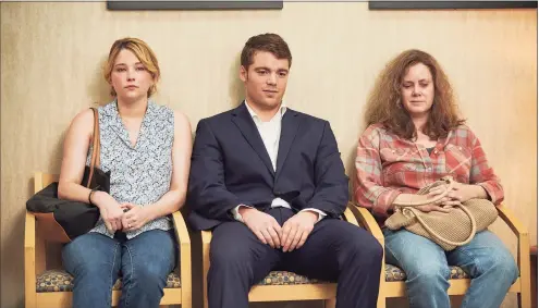  ?? Lacey Terrell / Associated Press ?? This image released by Netflix shows Haley Bennett, from left, Gabriel Basso and Amy Adams in a scene from “Hillbilly Elegy.”