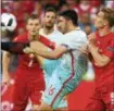  ?? GEERT VANDEN VIJNGAERT — THE ASSOCIATED PRESS ?? The Czech Republic’s Borek Dockal, right, challenges Turkey’s Ozan Tufan for the ball during a Euro 2016 match. Dockal is reportedly in negotiatio­ns to join the Philadelph­ia Union.