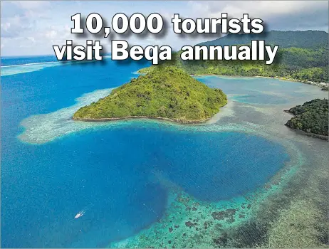  ?? Picture: PACIFIC BLUE FOUNDATION ?? Beqa Lagoon, aerial view.