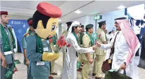  ??  ?? The UAE’s airports organized special programs to celebrate the Saudi National Day.