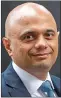  ??  ?? Bans: Home Secretary Sajid Javid says he has barred foreign extremists and hate preachers from entering the UK