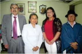  ??  ?? Marco Gavilánez, María Córdova, Nelly Criollo y José Panamá.