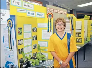  ??  ?? Waste not: Josh Baker-Simpson took out the year 7 science section for his project Grey Water, Great Water?