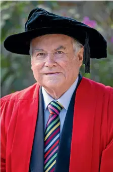  ?? MURRAY WILSON/STUFF ?? In 2012, Ivan Snook was awarded an honorary doctorate of letters from Massey University.