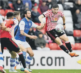  ??  ?? Lynden Gooch in action for Sunderland yesterday. Pictures by Frank Reid.