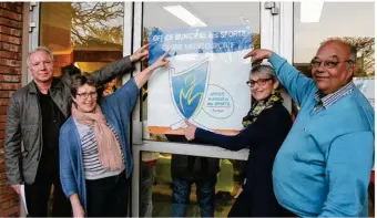  ??  ?? Avec Jean-Claude Baguet, Sylvie Lancelevée, Véronique Delaune et Roger Thelamon (de g; à dr), le bureau de l’Office Multi-Sports d’Évreux fourmille de projets pour les sportifs de la ville.