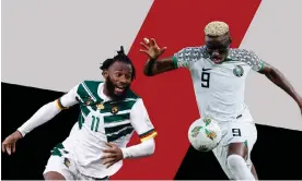  ?? Composite: Getty Images ?? Cameroon’s Georges-Kévin Nkoudou (left) and Victor Osimhen of Nigeria will go head-tohead in Saturday’s Africa Cup of Nations last-16 clash.