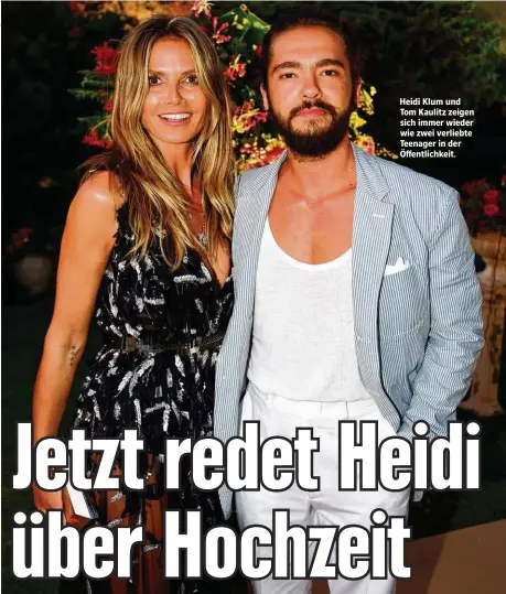  ??  ?? Heidi Klum und Tom Kaulitz zeigen sich immer wieder wie zwei verliebte Teenager in der Öffentlich­keit.