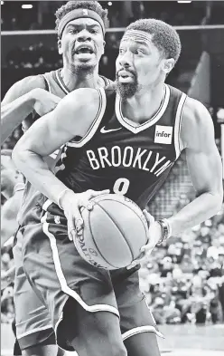  ?? Getty Images ?? DON’T SLEEP ON B’KLYN: Since their return from China, Spencer Dinwiddie and the Nets have been practicing later in the day and monitoring their sleep patterns in an effort to re-adjust from the long trip when they beat the Lakers in two preseason games.