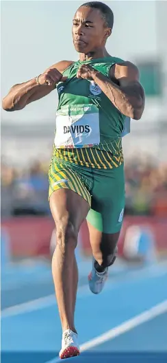  ?? Picture: Gallo Images ?? Luke Davids won the 100m in Argentina where SA picked up three Youth Olympic gold medals. But how many will carry their success to senior level?