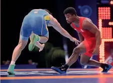  ??  ?? Frank Chamizo, 25 anni, al torneo di Kiev dove ha vinto nei 74 kg