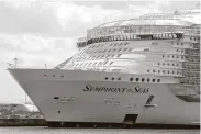  ?? Associated Press file photo ?? Royal Caribbean’s Symphony of the Seas is shown docked in Miami last month.