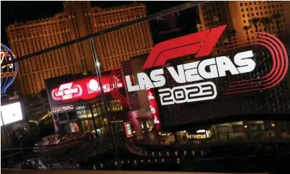  ?? Photograph: Ethan Miller/Formula 1/Getty Images ?? Las Vegas is one of the new dates for F1 fans that makes up the 24 races in 2023.