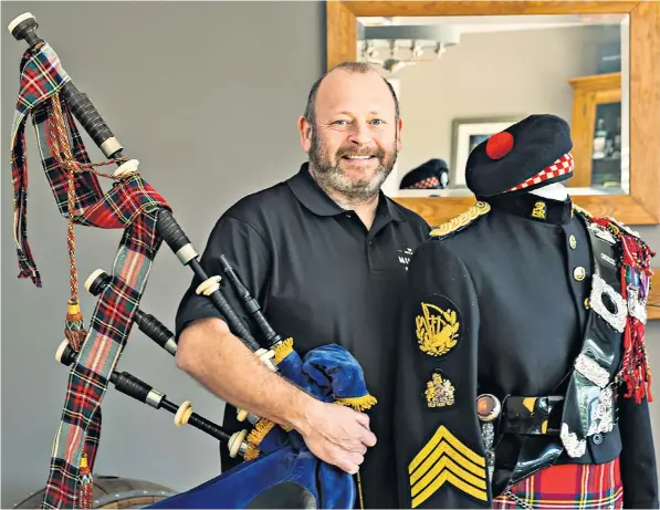  ??  ?? Pipe Major Scott Methven held the role of Queen’s Piper for four years. He told how the Queen told him to put his family first