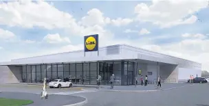  ??  ?? ●●An artist’s impression of the planned new Lidl store at Stockton Street, Littleboro­ugh