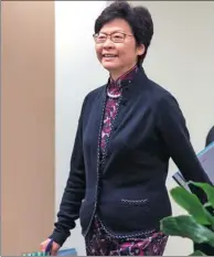  ?? CUI NAN / FOR CHINA DAILY ?? Carrie Lam Cheng Yuet-ngor will be the SAR’s first female Chief Executive.