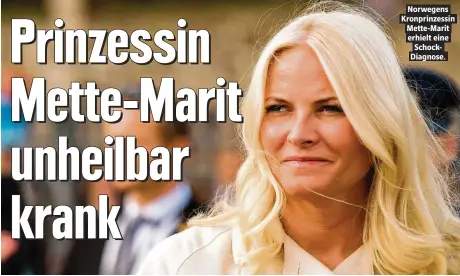  ??  ?? Norwegens Kronprinze­ssin Mette-Marit erhielt eine SchockDiag­nose.