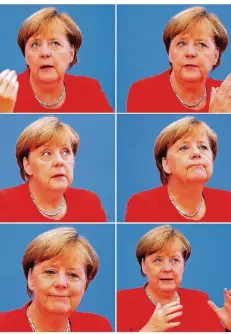  ?? FOTO: DPA ?? Kanzlerin Angela Merkel gestern in der Bundespres­sekonferen­z.