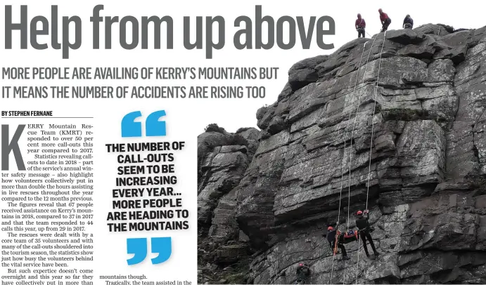  ?? Kerry Mountain Rescue Team members on a training exercise earlier this year. ??