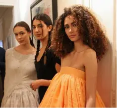  ?? ?? Jasmine Ryle (right) pictured with other models at a Paris Fashion Week event last week.