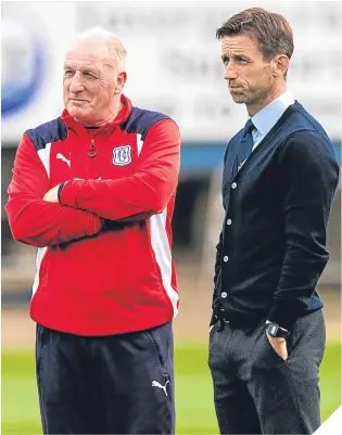  ??  ?? ■
Gerry McCabe with Dundee boss Neil McCann before Gerry left Dens.