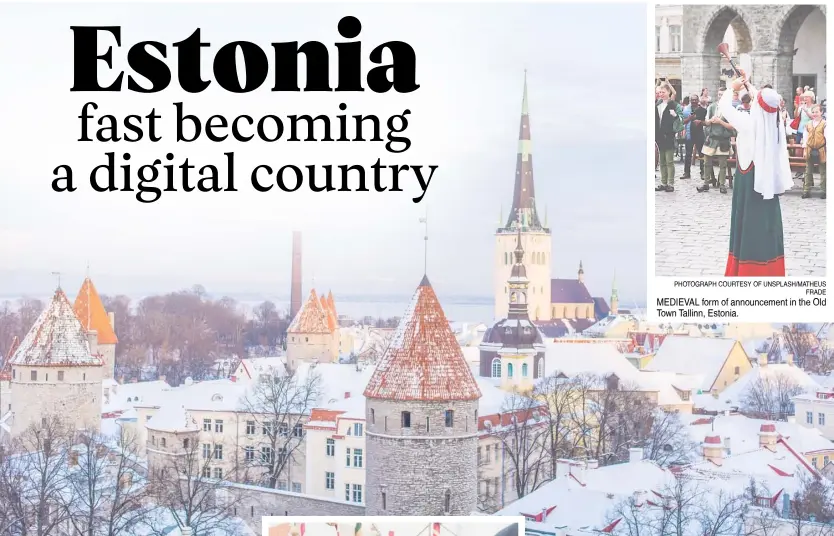  ?? PHOTOGRAPH COURTESY OF UNSPLASH/ILYA OREHOV ?? THE Old Town of Tallinn, Estonia covered in snow.