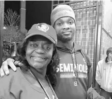  ?? COURTESY OF ANNIE COLLIN ?? FSU star Nyqwan Murray has a close bond with his grandmothe­r, Annie Collin. She attends his games and cheers wildly for him and the Seminoles.