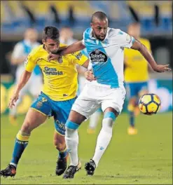  ??  ?? EN LA IDA. El Deportivo ganó con un contundent­e 1-3 a Las Palmas.