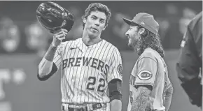  ?? BENNY SIEU/USA TODAY SPORTS ?? The Brewers’ Christian Yelich offered some advice to the Reds before the teams weekend series finale on Sunday.