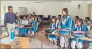  ?? HT FILE ?? Students studying in a government higher secondary school in Prayagraj.