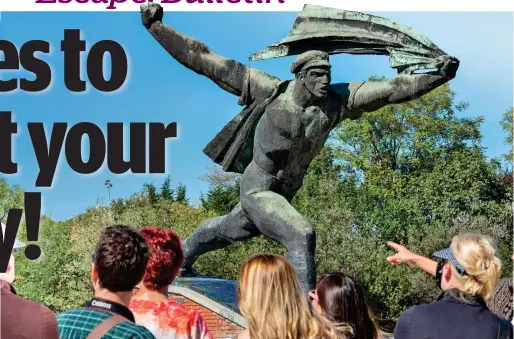  ?? Picture: STEVE HAMBLIN/ALAMY ?? Tourist attraction: Communist-era statue at Memento Park, Budapest