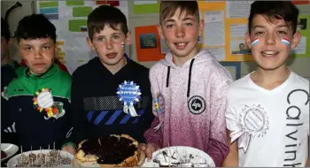  ??  ?? Julian Ryan, Adam Newport, Rory Roche and Leo Barry with some of the goodies.