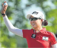  ?? AFP ?? Minjee Lee reacts to a birdie on the 18th.