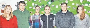  ?? FOTO: PREUSS/SBO ?? Zuversicht­lich schauen die Vorstandsm­itglieder der Dauchinger Landjugend in das Vereinsjah­r 2018 (von links): Ann Katrin Treiber, Johannes Feilen, Niclas Treiber, Marco Lautner, Manuel Hermann und Anika Gläser.