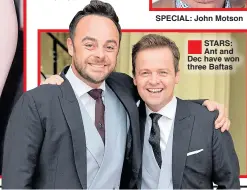  ??  ?? SPECIAL: John Motson
STARS: Ant and Dec have won three Baftas