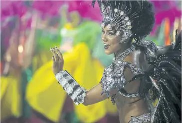  ?? EPA ?? A member of the samba special group Paraiso do Tuiuti performs during a parade of the Carnival of Rio de Janeiro on Sunday.