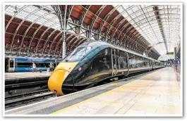  ?? JACK BOSKETT. ?? 800003 Queen Elizabeth II stands at Platform 8 at London Paddington on June 13. It is the second Class 800/0 to be reliveried in Great Western Railway colours, and will be one of the first to enter traffic when the IEP trains are put into service on October 16.