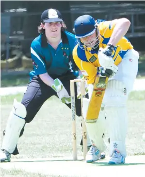  ??  ?? Above: Sanjaya Gangodawil­a hit a boundary-laden 23 to help Western Park to a good start to its successful run chase in the division one match against Drouin, adding 47 for the first wicket with Sam Russell.