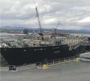  ?? COURTESY OF FEDERAL FLEET SERVICES ?? A ship being converted at Quebec’s Davie shipyards into an interim supply vessel for the navy is at the heart of the ongoing saga involving Vice Admiral Mark Norman.