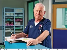  ?? Pics: Alistair Heap/BBC/PA Wire ?? Derek Thompson as Charlie Fairhead in the BBC1 medical drama Casualty; Below Derek as Charlie earlier in his career