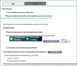  ??  ?? Bei WLAN-Routern von Netgear können Sie die notwendige­n Infos zur Bandbreite des Internetan­schlusses mit einem eingebaute­n Test ermitteln.